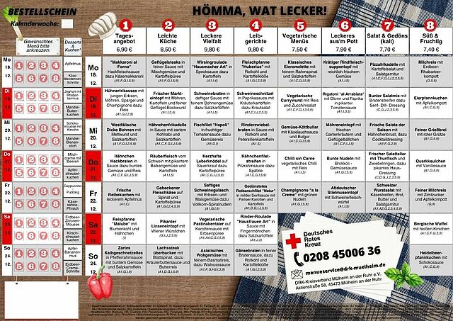 DRK Mülheim Menüservice Speiseplan